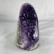 Natural Deep Intense Purple Amethyst Cave with Wooden Stand 2,097.3g 109.9 by 121.7 by 210.0mm - Huangs Jadeite and Jewelry Pte Ltd