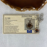 Natural Amber with Cubic Zirconia in S925 Sliver Pendent Necklace 4.04g 7.8mm - Huangs Jadeite and Jewelry Pte Ltd