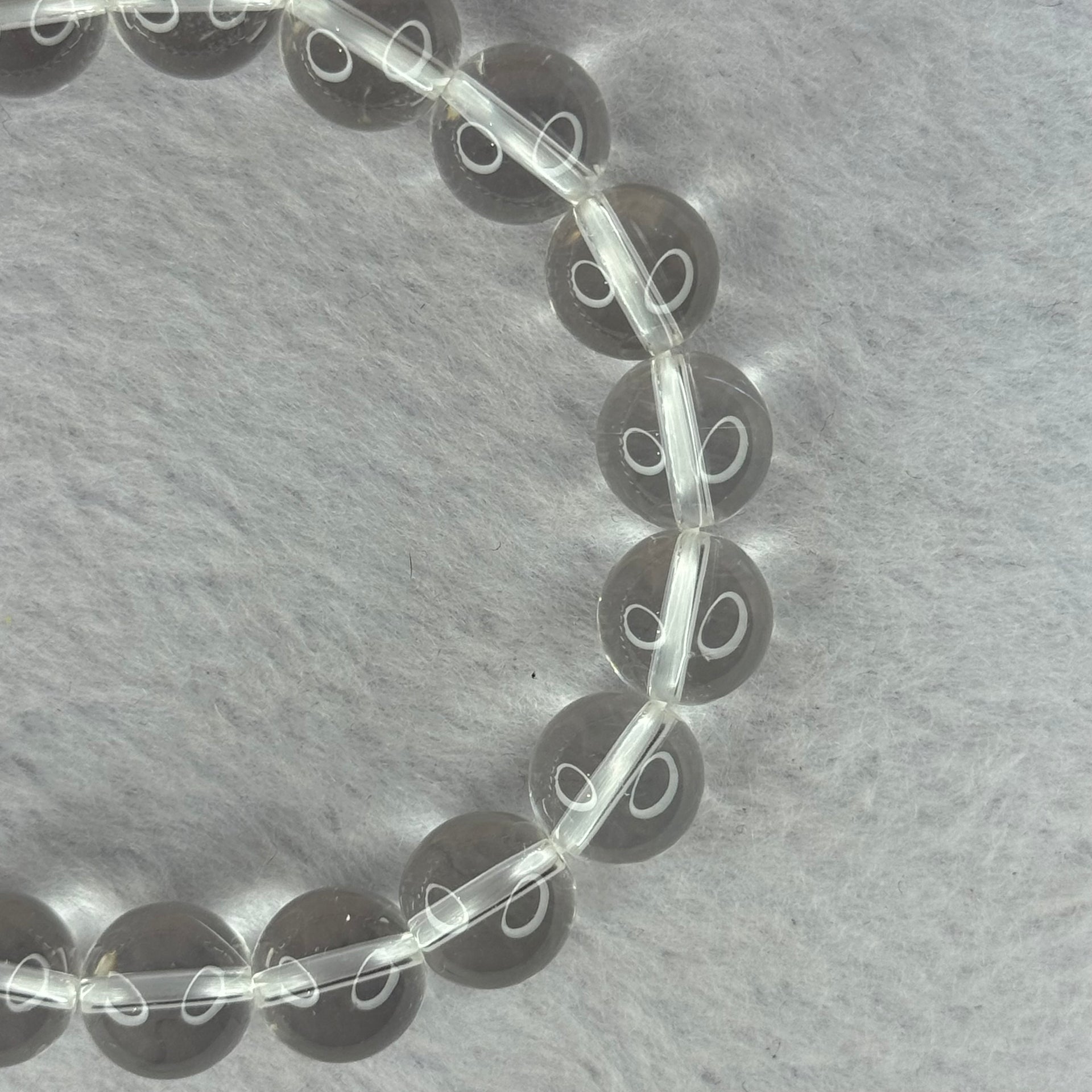 Natural Clear Quartz Bracelet 天然白水晶手链 30.47g 17cm 10.6mm 19 Beads - Huangs Jadeite and Jewelry Pte Ltd
