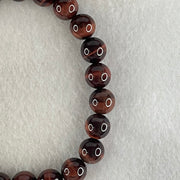 Natural Red Tiger's Eye Quartz Beads Bracelet 17.97g 15.5cm 8.2mm 23 Beads - Huangs Jadeite and Jewelry Pte Ltd
