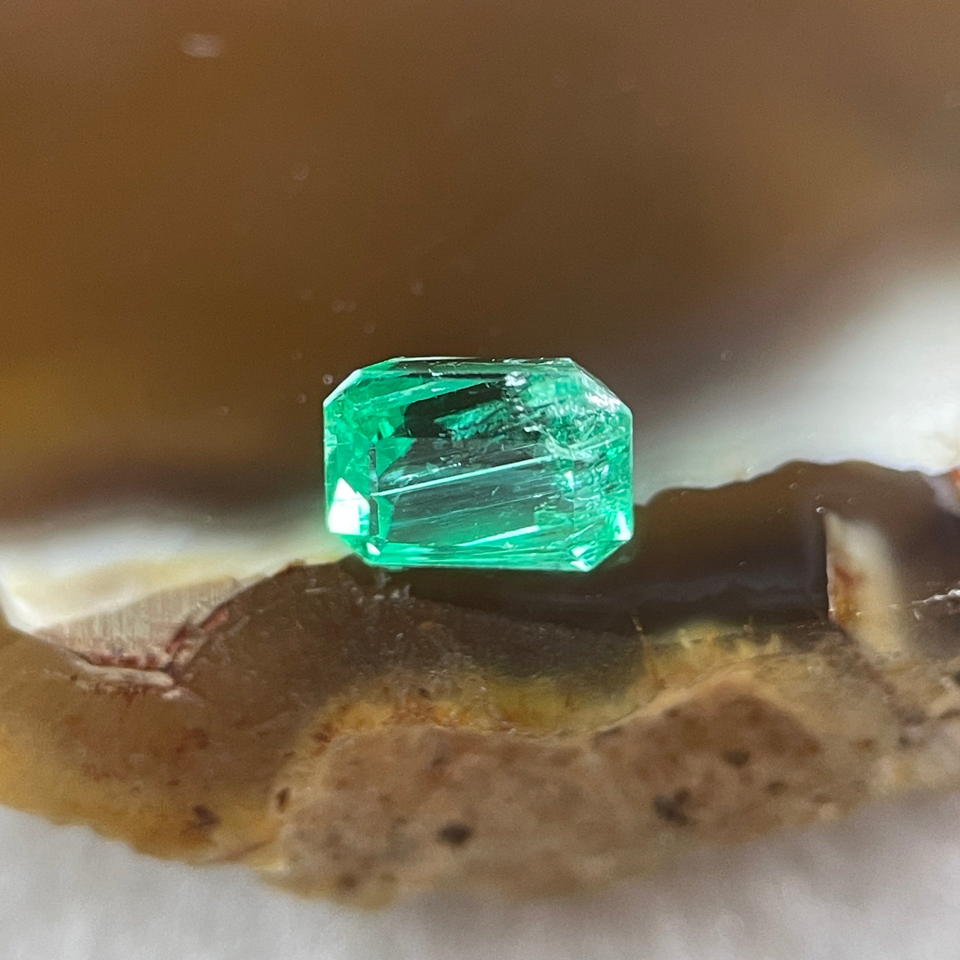Natural Colombia Green Emerald (Beryl) Cut-Cornered Rectangular step cut 0.56ct 5.4 by 4.3 b y 3.6mm - Huangs Jadeite and Jewelry Pte Ltd
