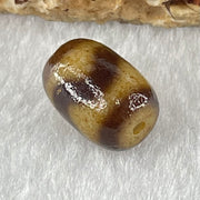 Natural Powerful Tibetan Old Oily Agate Tiger Tooth Daluo Dzi Bead Heavenly Master (Tian Zhu) 1.54g 12.1 by 8.7mm - Huangs Jadeite and Jewelry Pte Ltd