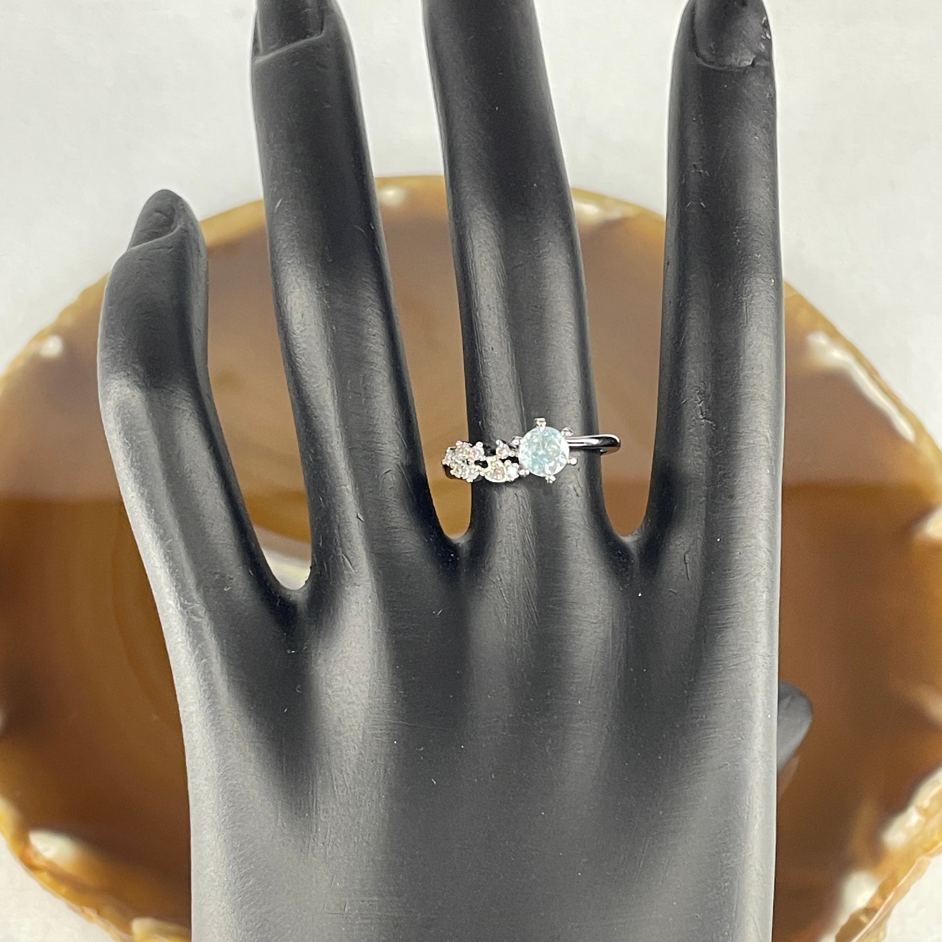 Natural Blue Aquamarine Ring 1.82g 4.6 by 3.5mm (Adjustable Size) - Huangs Jadeite and Jewelry Pte Ltd