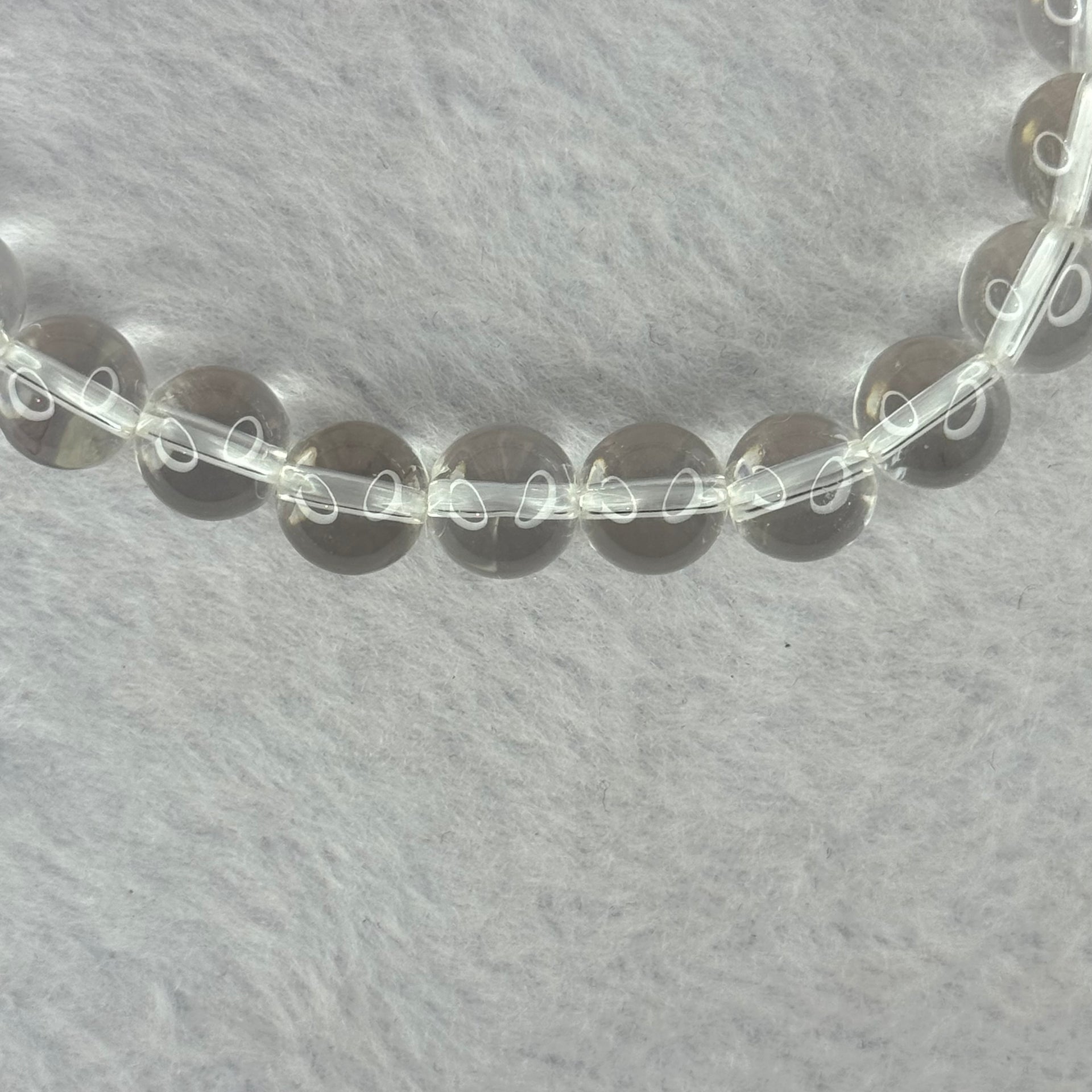 Natural Clear Quartz Bracelet 天然白水晶手链 18.56g 16.5cm 8.4mm 24 Beads - Huangs Jadeite and Jewelry Pte Ltd