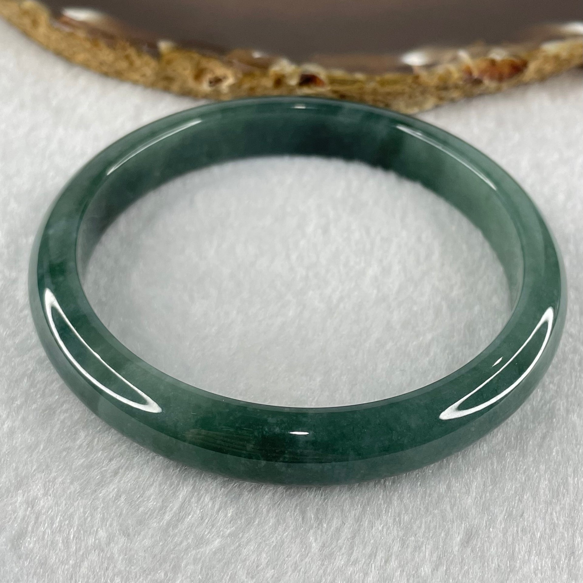 Type A Blueish Green Jadeite Bangle 43.69g Internal Diameter 61.8mm 10.4 by 7.1mm (Slight Internal Lines) - Huangs Jadeite and Jewelry Pte Ltd