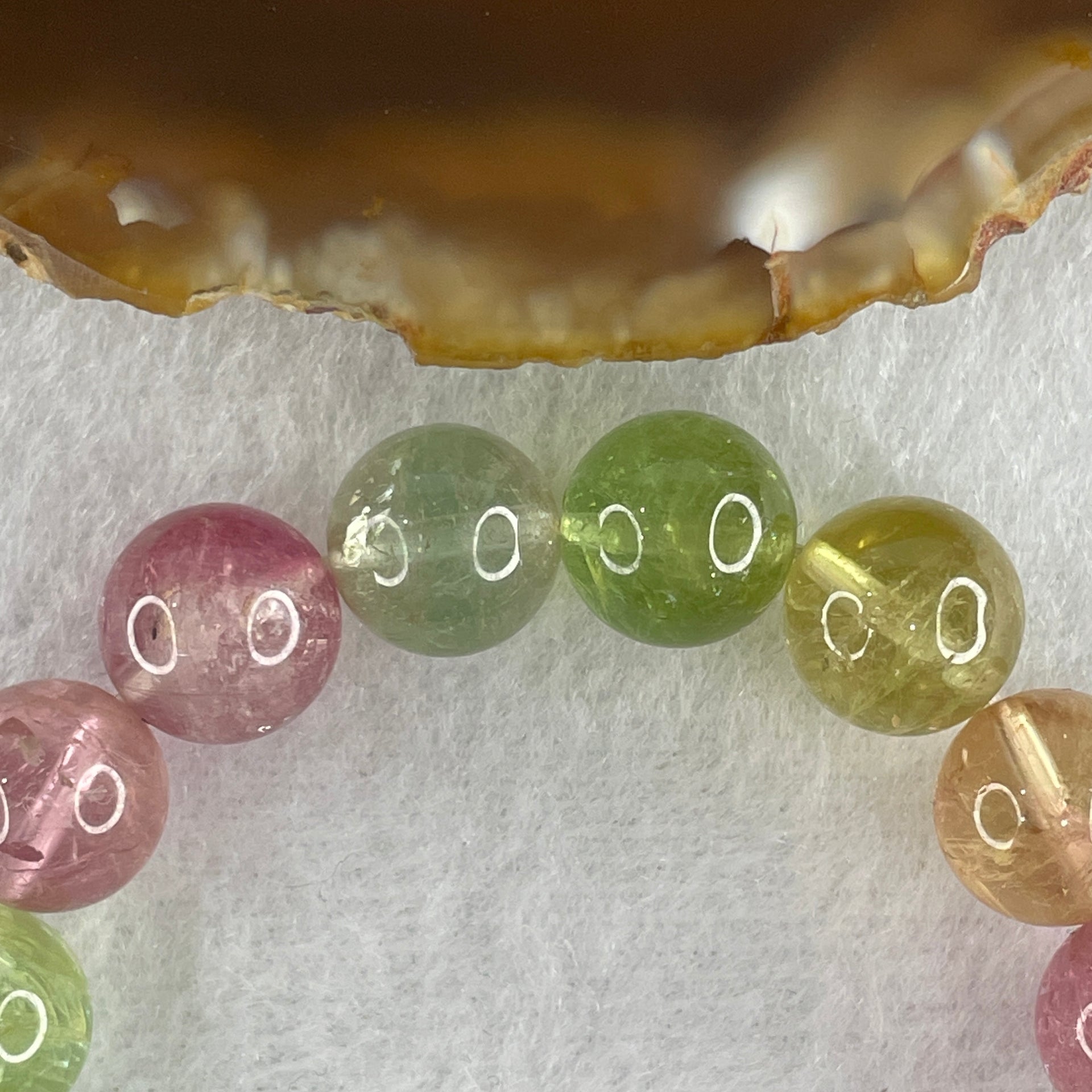 Very Good Natural Tourmaline Crystal Beads Bracelet 28.33g 13.5cm 10.4mm 17Beads - Huangs Jadeite and Jewelry Pte Ltd
