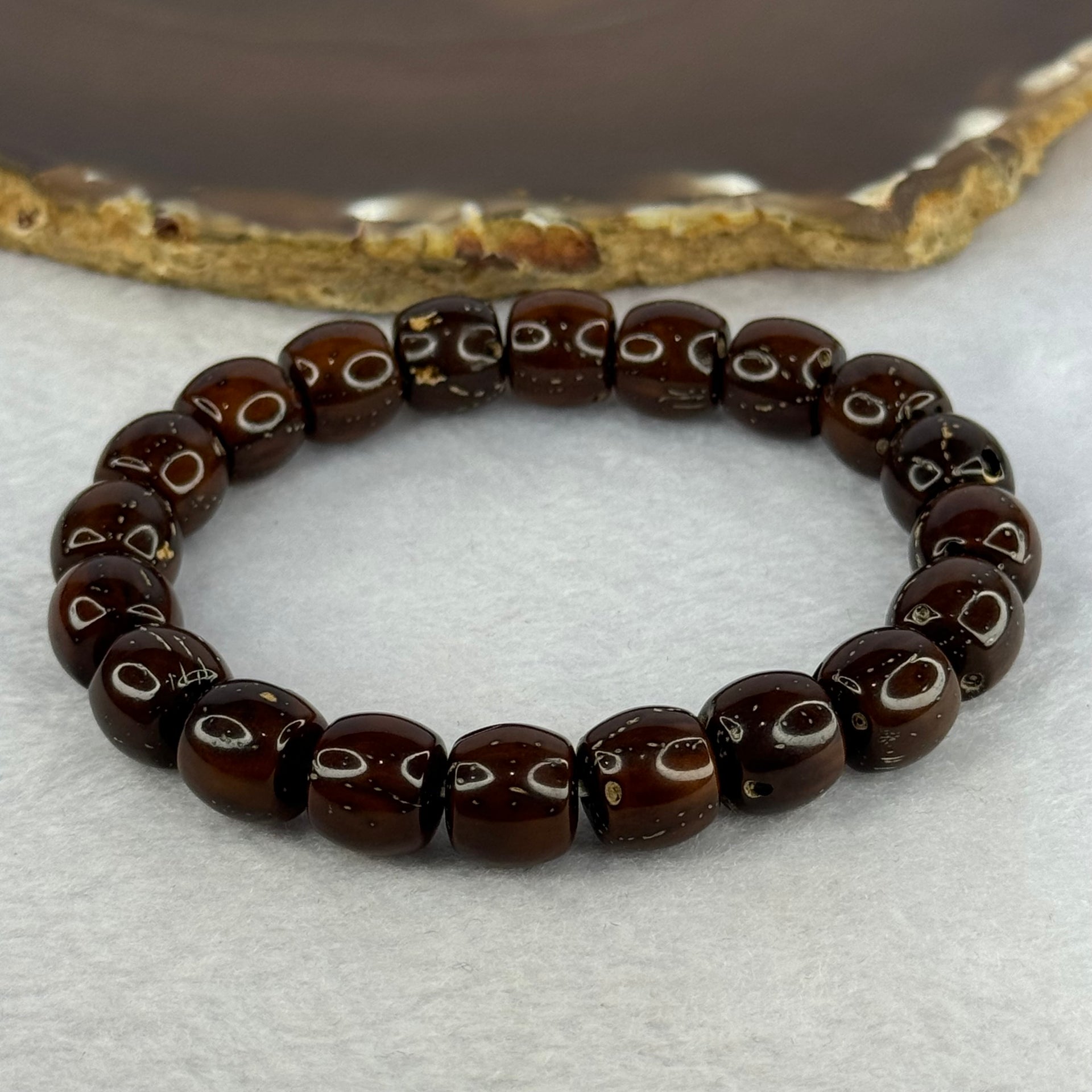 Old Bodhi Seed Beads Bracelet 紫金鼠手链 13.68g 17.5cm 10.6mm 20 Beads - Huangs Jadeite and Jewelry Pte Ltd