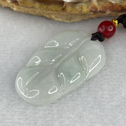 Type A Faint Green Lavender Jadeite Leaf Pendent 6.90g 31.7 by 21.4 by 4.0mm - Huangs Jadeite and Jewelry Pte Ltd