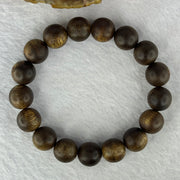 Natural China Hainan Agarwood Beads Bracelet 中国海南沉香木手链（Half Sinking) 12.72g 18cm 12.7mm 17 Beads - Huangs Jadeite and Jewelry Pte Ltd