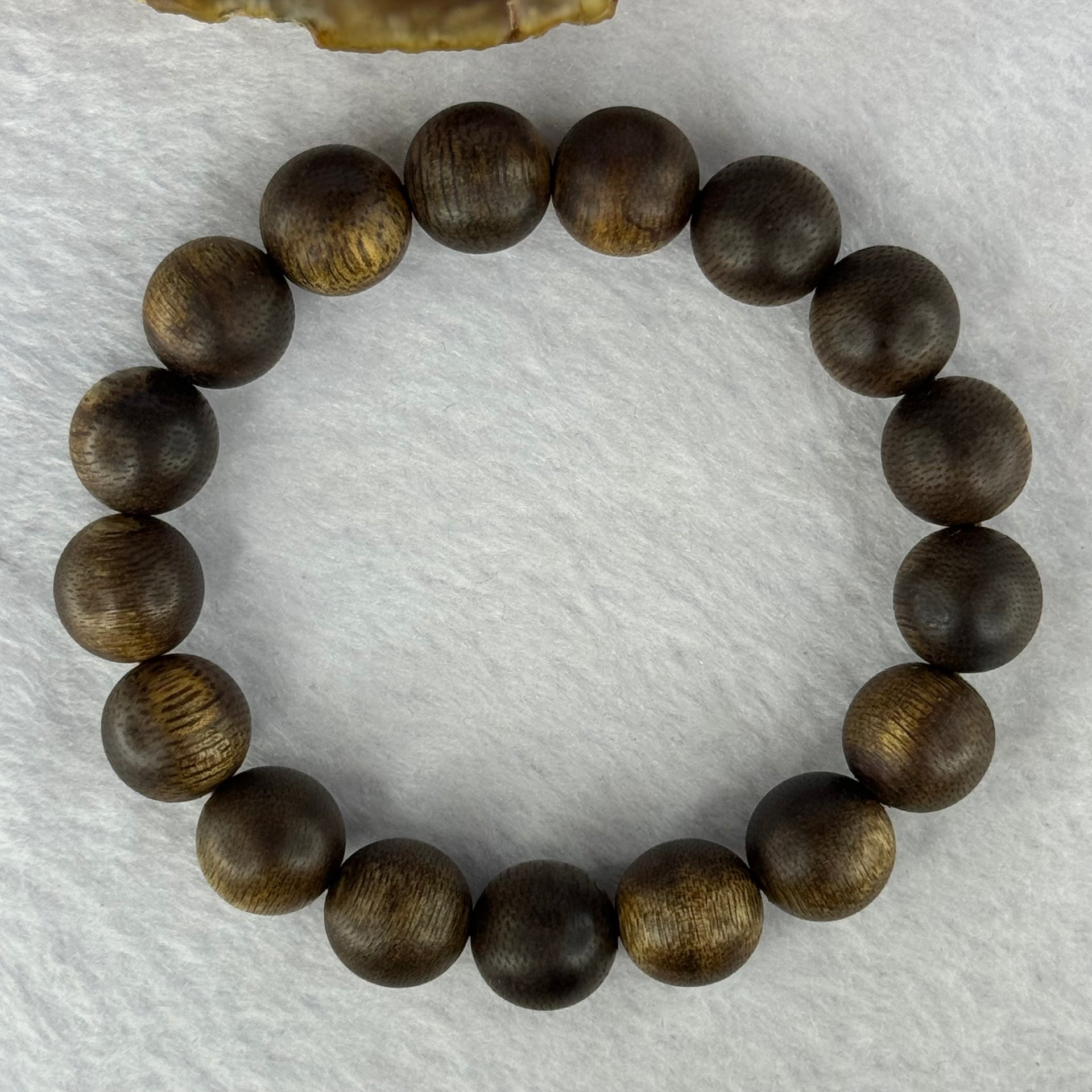 Natural China Hainan Agarwood Beads Bracelet 中国海南沉香木手链（Half Sinking) 12.72g 18cm 12.7mm 17 Beads - Huangs Jadeite and Jewelry Pte Ltd