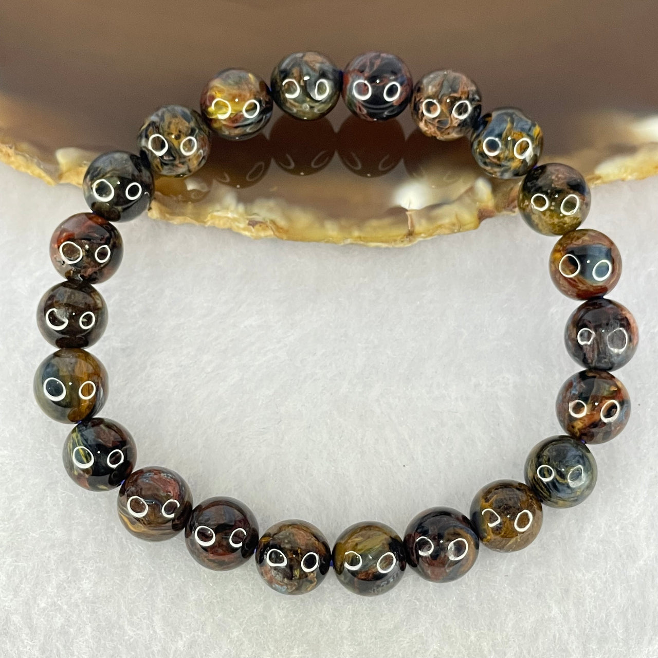 Good Grade Natural Petersite Beads Bracelet 19.87g 16cm 8.8mm 22 Beads - Huangs Jadeite and Jewelry Pte Ltd