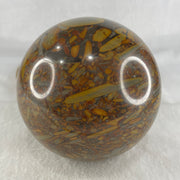 Natural Brecciated Jasper Ball Display with Wooden Stand 1641.2g 95.6 by 165.0mm - Huangs Jadeite and Jewelry Pte Ltd