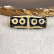 Natural Powerful Tibetan Old Oily Agate Water Lines 8 Eyes Dzi Bead Heavenly Master (Tian Zhu) 水纹八眼天诛 9.97g 37.9 by 13.0mm - Huangs Jadeite and Jewelry Pte Ltd