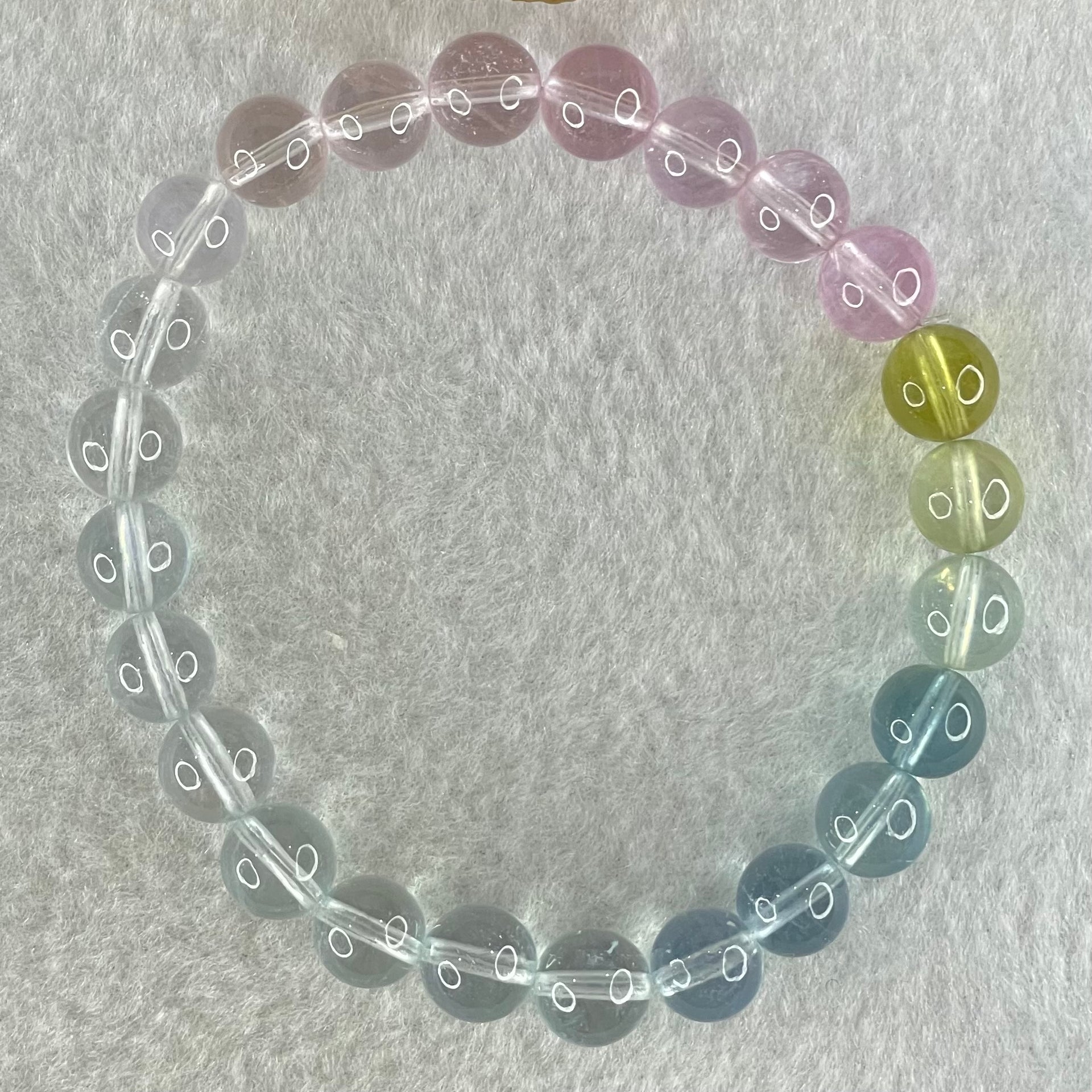 Very Very High Grade Transparent Natural Morganite Beryl Beads Bracelet 18.20g 16cm 8.4mm 24 Beads - Huangs Jadeite and Jewelry Pte Ltd