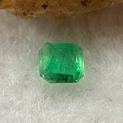 Natural Colombia Vivid Green Emerald (Beryl) Cut-Cornered Square Step cut 0.47ct 4.7 by 4.7 by 2.8mm - Huangs Jadeite and Jewelry Pte Ltd