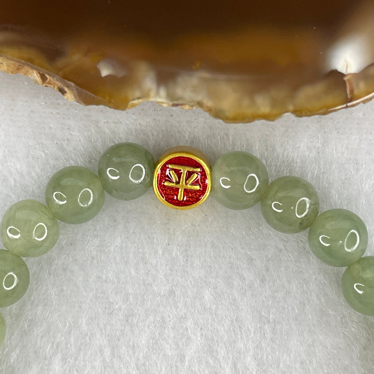 Natural Type A Light Green Jadeite Beads Bracelet | 14.5cm Strand of 25 Beads 7.0mm (14.69g | Heart Chakra Harmony, Serenity & Abundance Shield)