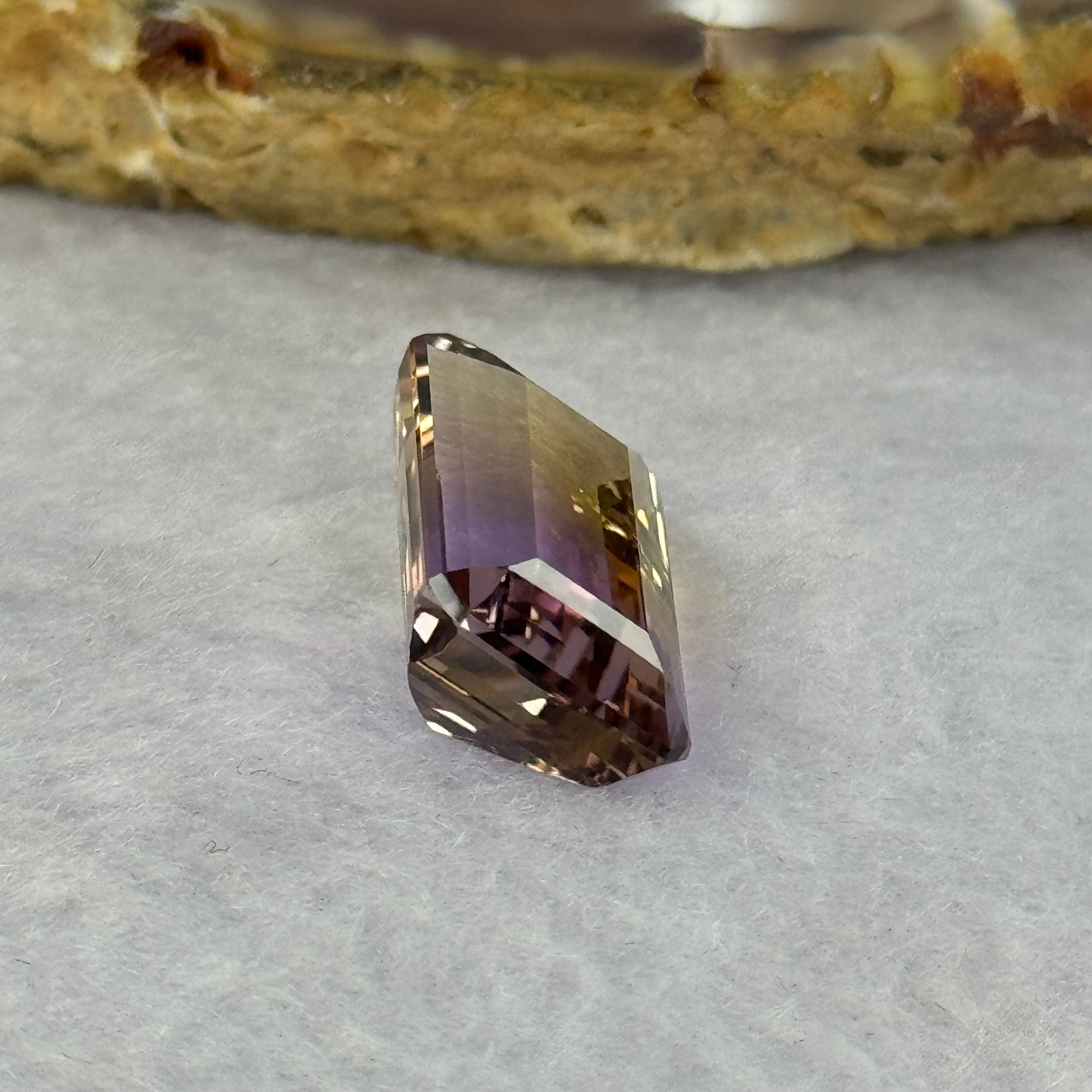 Natural Faceted Ametrine Parallelogram Shape 10.12ct 16.4 by 10.5 by 7.7mm - Huangs Jadeite and Jewelry Pte Ltd