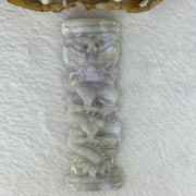 Type A Lavender GreenJadeite Dragon Tower 36.42g 82.1 by 27.5 by 8.5mm - Huangs Jadeite and Jewelry Pte Ltd