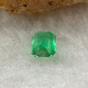 Natural Colombia Vivid Green Emerald (Beryl) Cut-Cornered Rectangular Step cut 0.40ct 4.6 by 4.0 by 2.9mm - Huangs Jadeite and Jewelry Pte Ltd