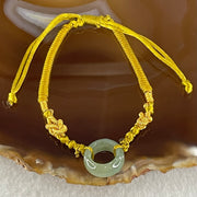 Type A Blueish Green Jadeite Ping An Kou String Bracelet 2.96g 15.1 by 6.3mm - Huangs Jadeite and Jewelry Pte Ltd