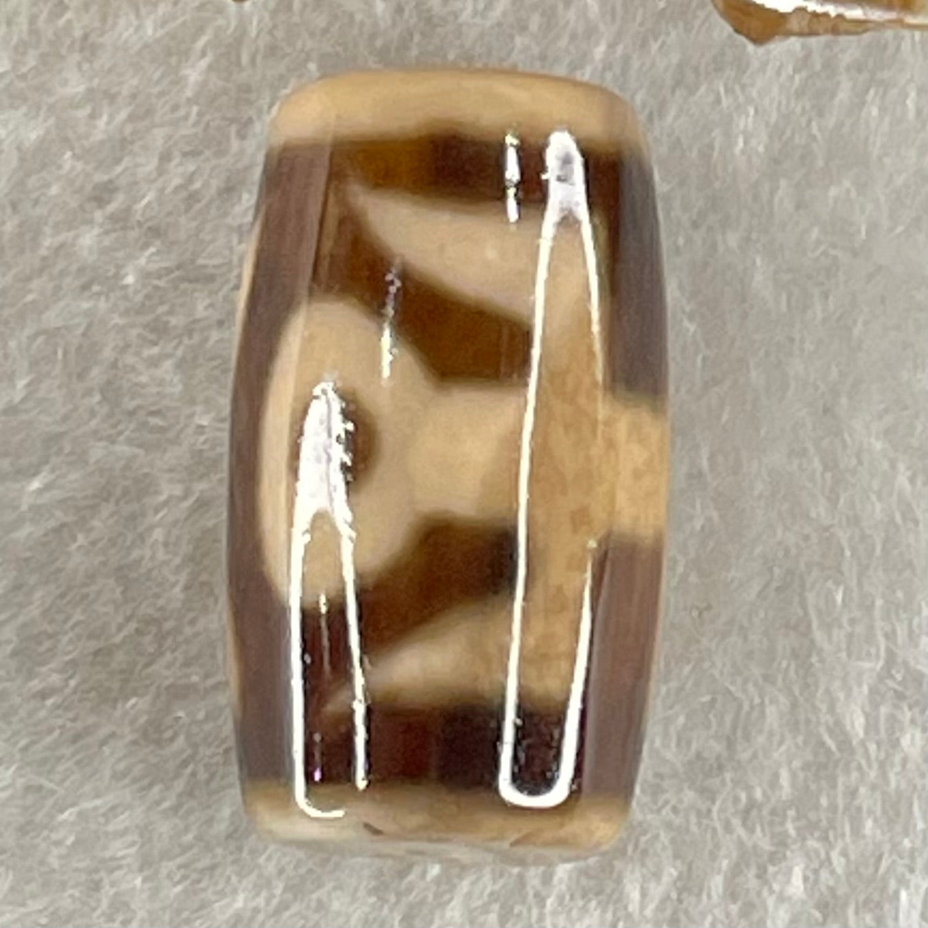 Natural Powerful Tibetan Old Oily Agate Patina Guiren Tairen Human Dzi Bead Totem Amulet Heavenly Master (Tian Zhu) 贵人天诛 4.67g 20.0 by 11.5mm - Huangs Jadeite and Jewelry Pte Ltd
