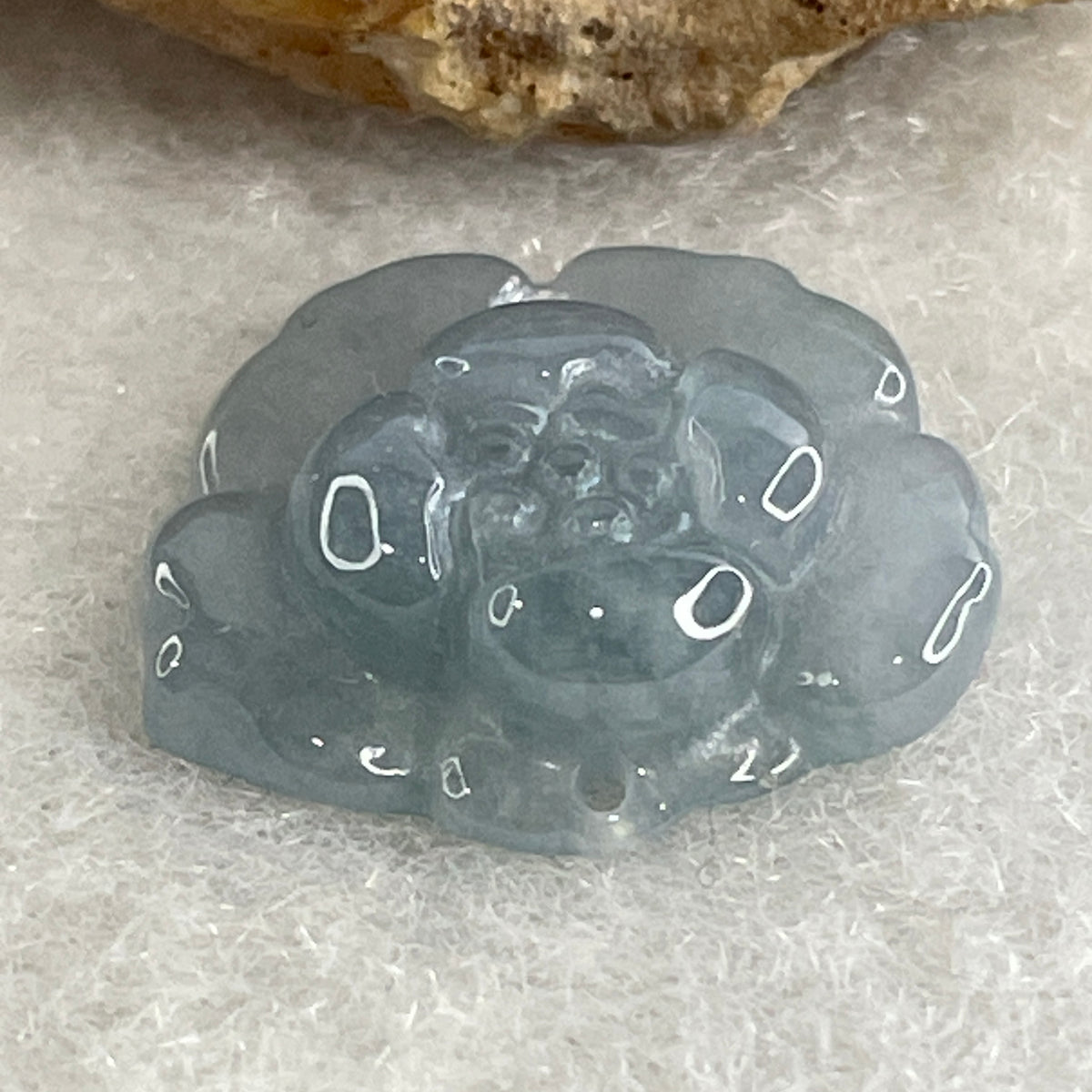 Natural Type A Greyish Lavender Jadeite Lotus Flower Pendant | Bloom Purity, Calm & Elegance Talisman (1.28g | 15.7 x 13.9 x 3.9mm) - Huangs Jadeite and Jewelry Pte Ltd