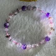 Natural Super 7 Beads Bracelet 13.23g 15.5cm 7.3mm 26 Beads - Huangs Jadeite and Jewelry Pte Ltd