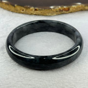 Type A Translucent Wuji Black Grey Jadeite Bangle 54.12g Internal Diameter 59.6mm 4.0 by 7.4mm (Very Fine Internal Lines) - Huangs Jadeite and Jewelry Pte Ltd
