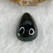 Type A Translucent Black Omphacite Jadeite Tear Drop Cabouchon Stone For Setting 0.87g 14.2 by 8.3 by 4.6mm - Huangs Jadeite and Jewelry Pte Ltd