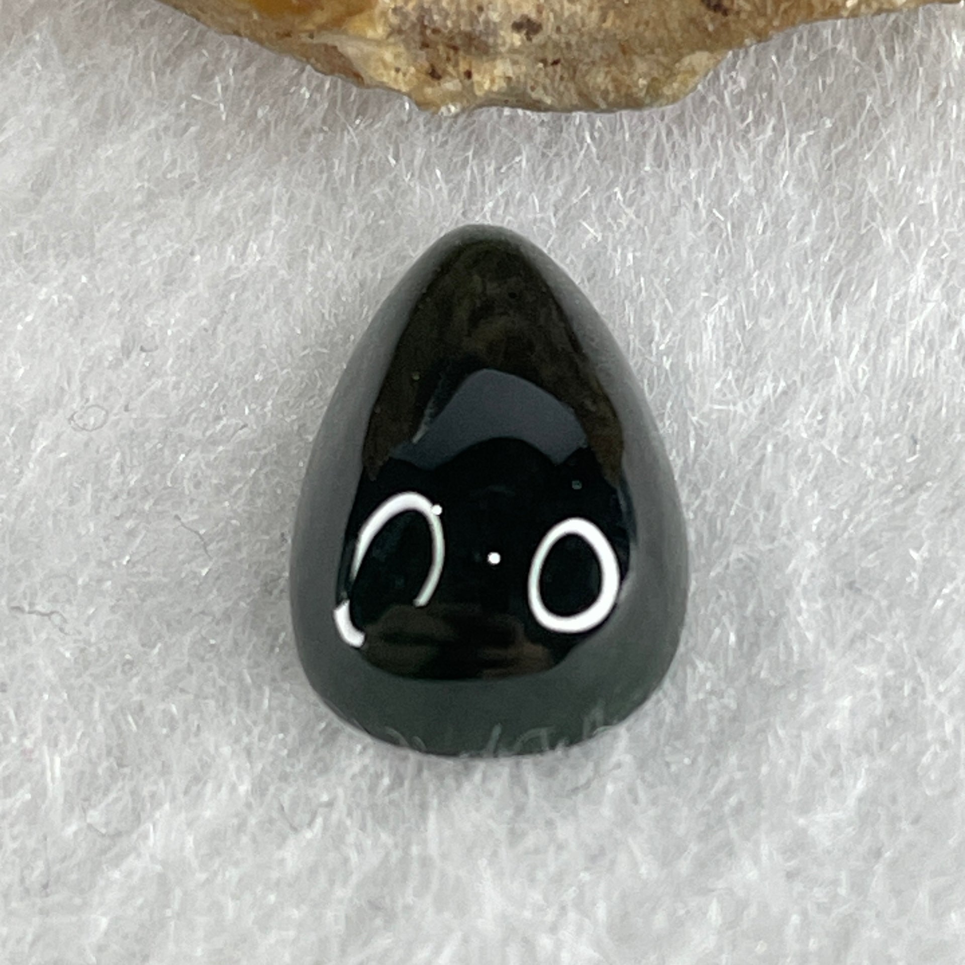 Type A Translucent Black Omphacite Jadeite Tear Drop Cabouchon Stone For Setting 0.87g 14.2 by 8.3 by 4.6mm - Huangs Jadeite and Jewelry Pte Ltd