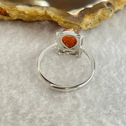 Good Grade Natural Golden Sun Stone in S925 Silver Ring (Adjustable Size) 2.21g 8.9 by 6.8 by 3.5mm - Huangs Jadeite and Jewelry Pte Ltd