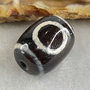 Natural Powerful Tibetan Old Oily Agate 1 Eye With Swastika Dzi Bead (Hotu Dzi) 4.90g 17.5 by 13.6mm - Huangs Jadeite and Jewelry Pte Ltd