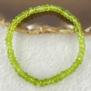 Natural Faceted Peridot Beads Bracelet 天然绿橄榄石手链 10.40g 16cm 5.6mm 56 Beads - Huangs Jadeite and Jewelry Pte Ltd