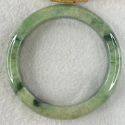 Type A Green with Dark Green Piao Hua Jadeite Bangle 52.75g Internal Diameter 58.0mm 11.1 by 9.3mm (External Lines and Internal Lines) - Huangs Jadeite and Jewelry Pte Ltd