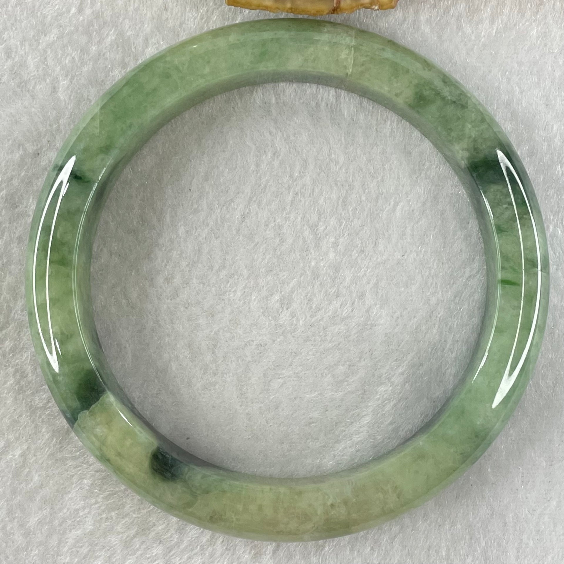 Type A Green with Dark Green Piao Hua Jadeite Bangle 52.75g Internal Diameter 58.0mm 11.1 by 9.3mm (External Lines and Internal Lines) - Huangs Jadeite and Jewelry Pte Ltd