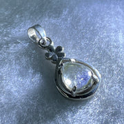 Good Grade Rare Natural Blue Dumortierite Rutilated Quartz in S925 Pendant 2.08g 9.5 by 7.2 by 3.0mm - Huangs Jadeite and Jewelry Pte Ltd