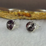 Good Grade Natural Super 7 S925 Silver Earrings 2.58g 9.1 by 5.5mm - Huangs Jadeite and Jewelry Pte Ltd