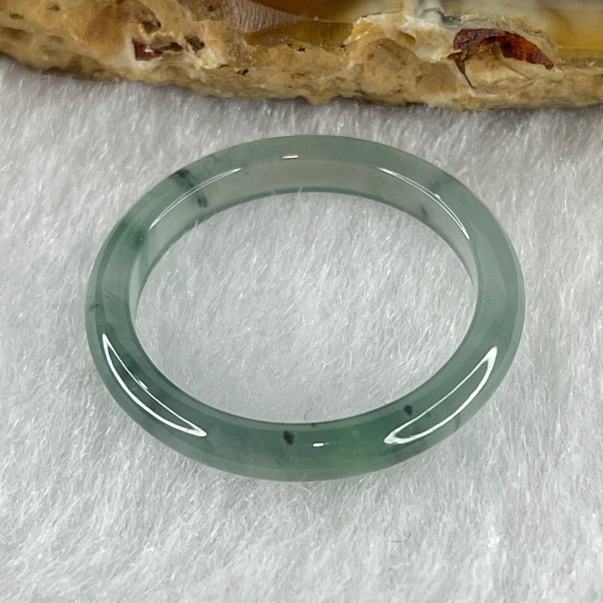 Natural Type A Semi Icy Blueish Green Jadeite Ring 1.06g 2.9 by 2.4mm US5.5 HK11.8 (Perfect) - Huangs Jadeite and Jewelry Pte Ltd