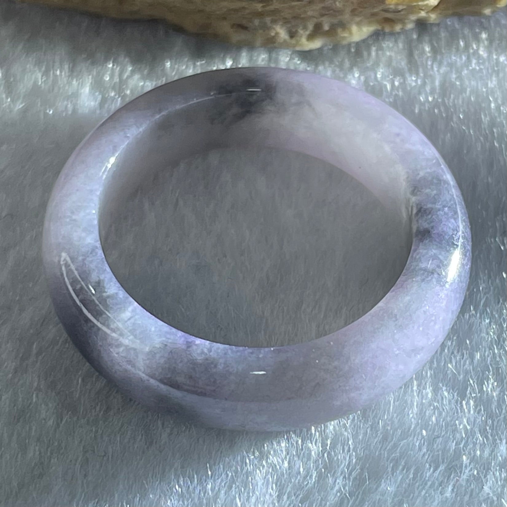 Type A Lavender with Grey Patches Jadeite Ring 4.37g 6.1 by 3.8mm US9.2/HK 20.5 (Very Slight Internal Line) - Huangs Jadeite and Jewelry Pte Ltd