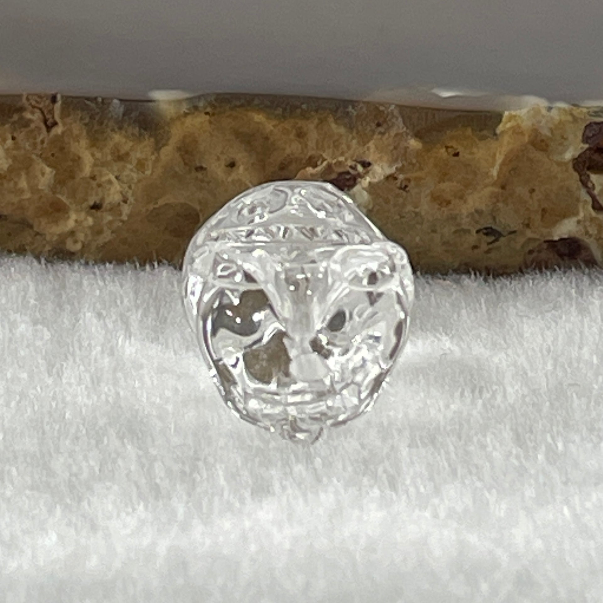 Natural Clear Quartz Labubu Charm Display 3.53g 19.4 by 12.1 by 11.0mm - Huangs Jadeite and Jewelry Pte Ltd