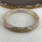 Natural Purple Flower Agate Bangle 39.10g Internal Diameter 63.7mm 9.2 by 9.3mm (Perfect) - Huangs Jadeite and Jewelry Pte Ltd