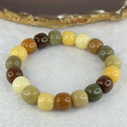 Natural Mixed Color Bodhi Beads Bracelet 天然多宝菩提手链 20.14g 17cm 11.3mm 19 Beads - Huangs Jadeite and Jewelry Pte Ltd
