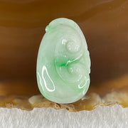 Type A Faint Green Lavender with Spicy Green Patches Jadeite Ruyi Pendant 5.86g 29.2 by 17.4 by 6.5mm - Huangs Jadeite and Jewelry Pte Ltd