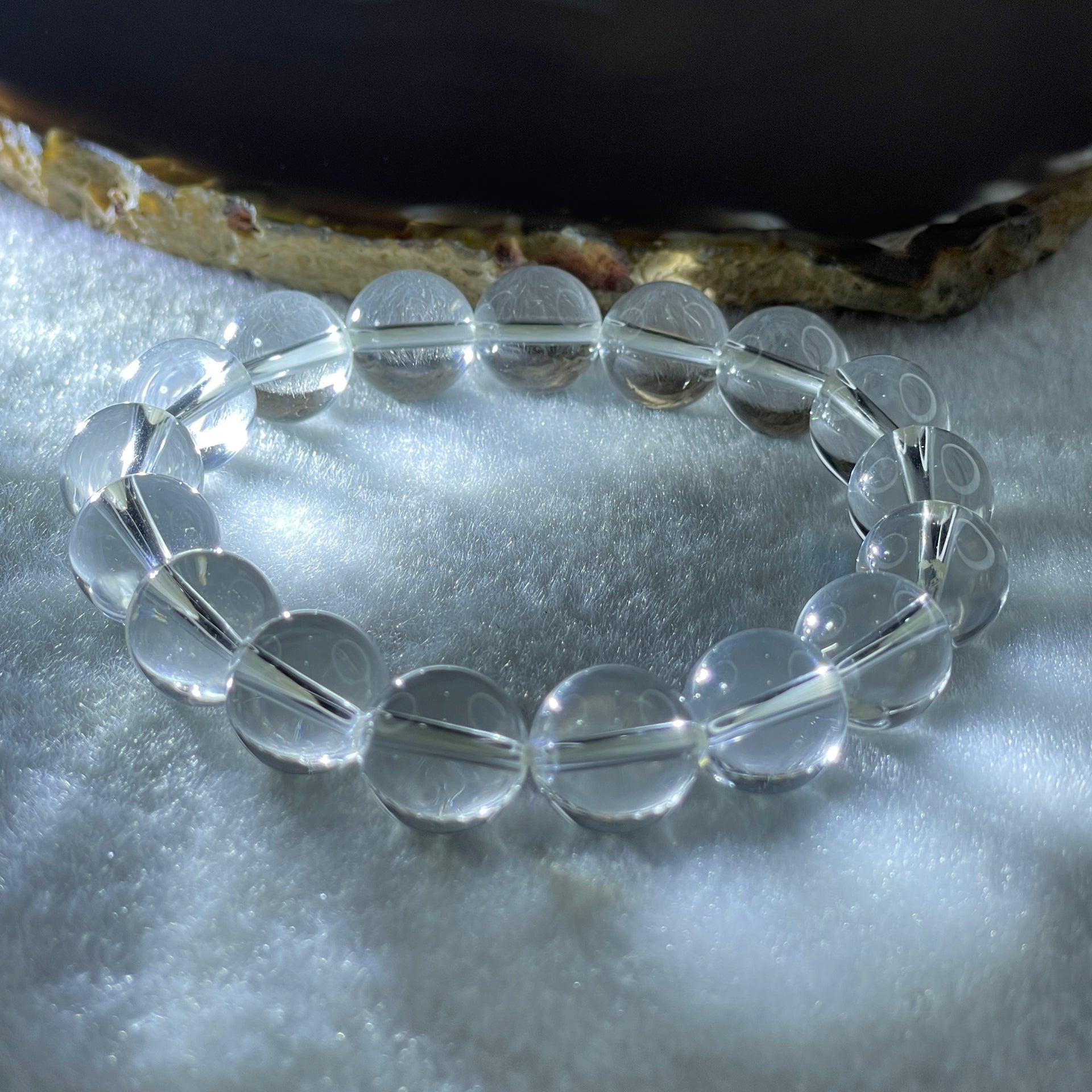 Natural Clear Quartz Beads Bracelet 40.45g 16cm 12.0mm 17 Beads - Huangs Jadeite and Jewelry Pte Ltd