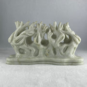 Natural White with Green Spots Serpentine Nest Display 2,027.2g 215.0 b 100.0 by 112.0mm - Huangs Jadeite and Jewelry Pte Ltd