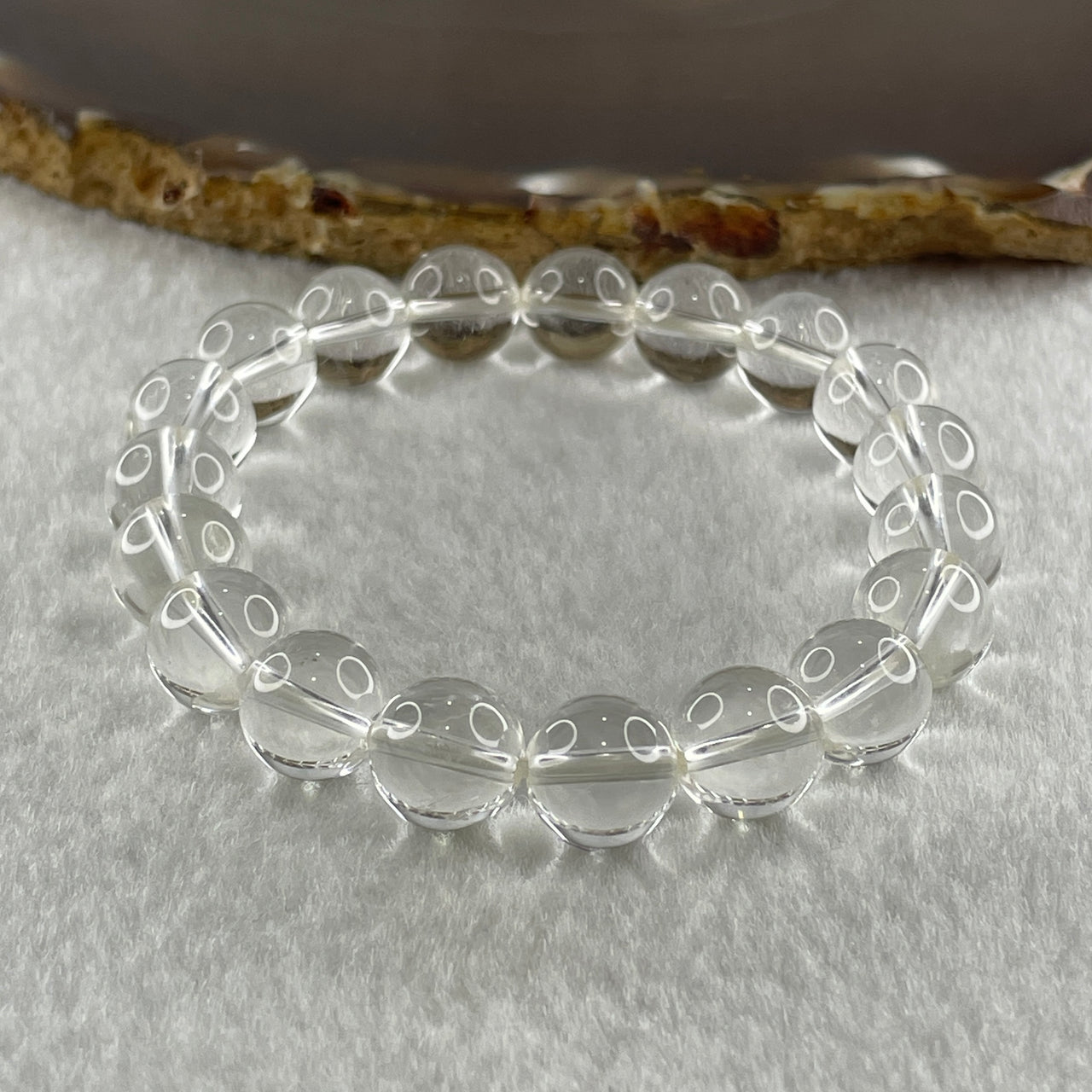 Natural Clear Quartz Beads Bracelet 26.40g 15cm 10.1mm 19 Beads - Huangs Jadeite and Jewelry Pte Ltd