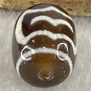 Natural Powerful Tibetan Old Oily Agate Double Garuda Dzi Bead Heavenly Master (Tian Zhu) 虎呀天诛 4.93g 17.2 by 13.4mm - Huangs Jadeite and Jewelry Pte Ltd