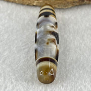 Natural Powerful Tibetan Old Oily Agate 6 Eyes with Zha Ji La Mu Female Cai Shen Carvings Dzi Bead Heavenly Master (Tian Zhu) 三眼扎基拉姆女财神天珠 13.25g 57.8 by 12.7mm - Huangs Jadeite and Jewelry Pte Ltd