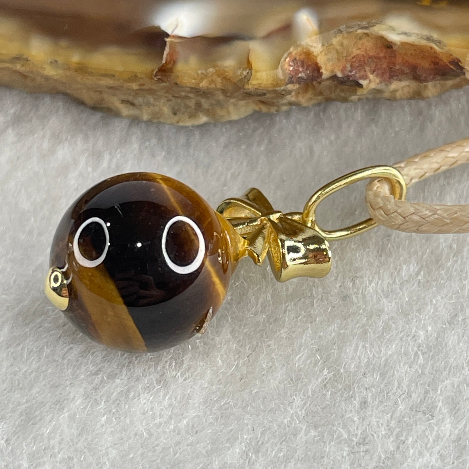 Natural Yellow Tiger Eye Quartz Bead Pendant 5.14g 12.3mm - Huangs Jadeite and Jewelry Pte Ltd
