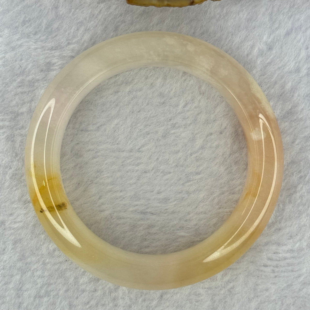 Transparent Peach Yellow Quartzite Jade Bangle 天山水沫玉手镯 47.49g Internal Diameter 48.2mm 14.2 by 9.0mm - Huangs Jadeite and Jewelry Pte Ltd